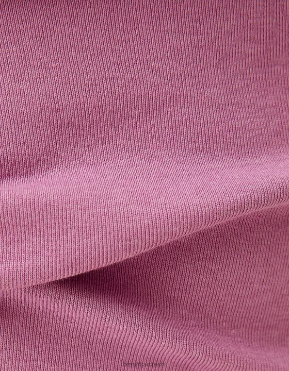 ženy Bershka vypasované tričko s krátkým rukávem P8844521 oblečení fialový