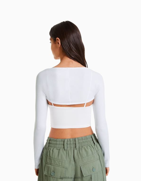 ženy Bershka základní ohřívače paží P8844390 oblečení bílý