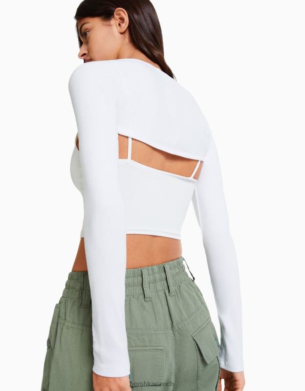 ženy Bershka základní ohřívače paží P8844390 oblečení bílý