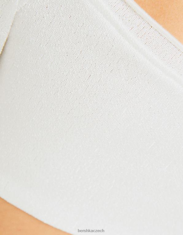 ženy Bershka zkrácené tričko s dlouhým rukávem a vícecestným uzlem P8844455 oblečení špinavě bílé
