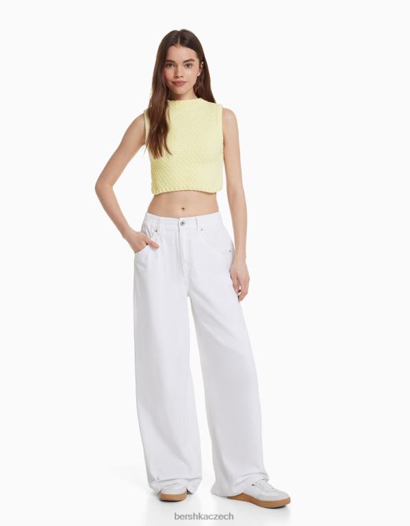 ženy Bershka žinylková pletená vesta P8844606 oblečení žlutá