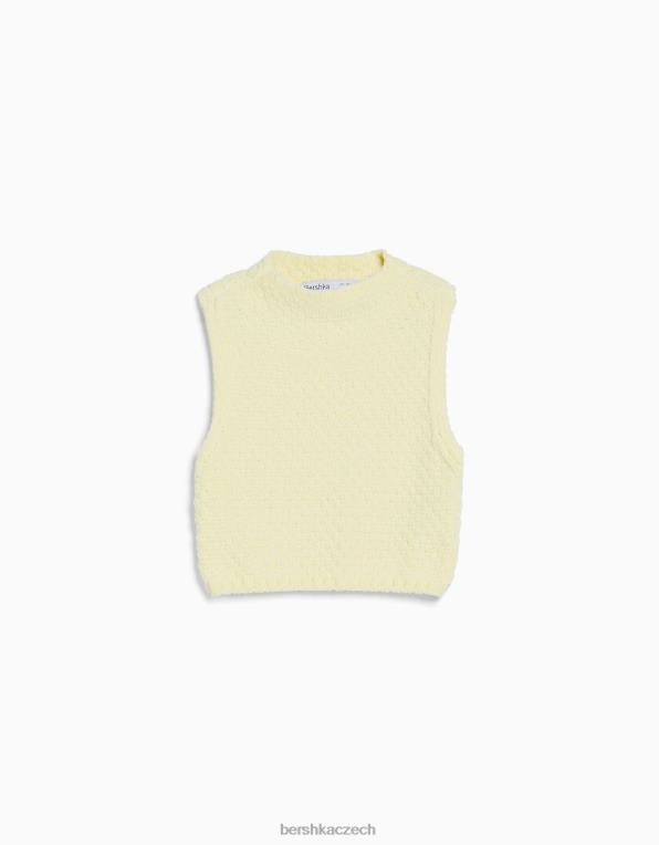 ženy Bershka žinylková pletená vesta P8844606 oblečení žlutá