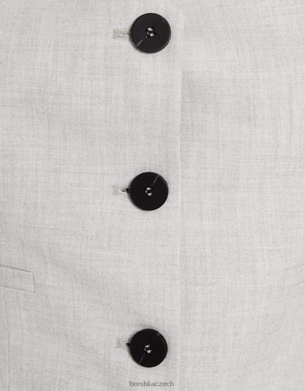 ženy Bershka vesta na míru P88441182 oblečení Šedá